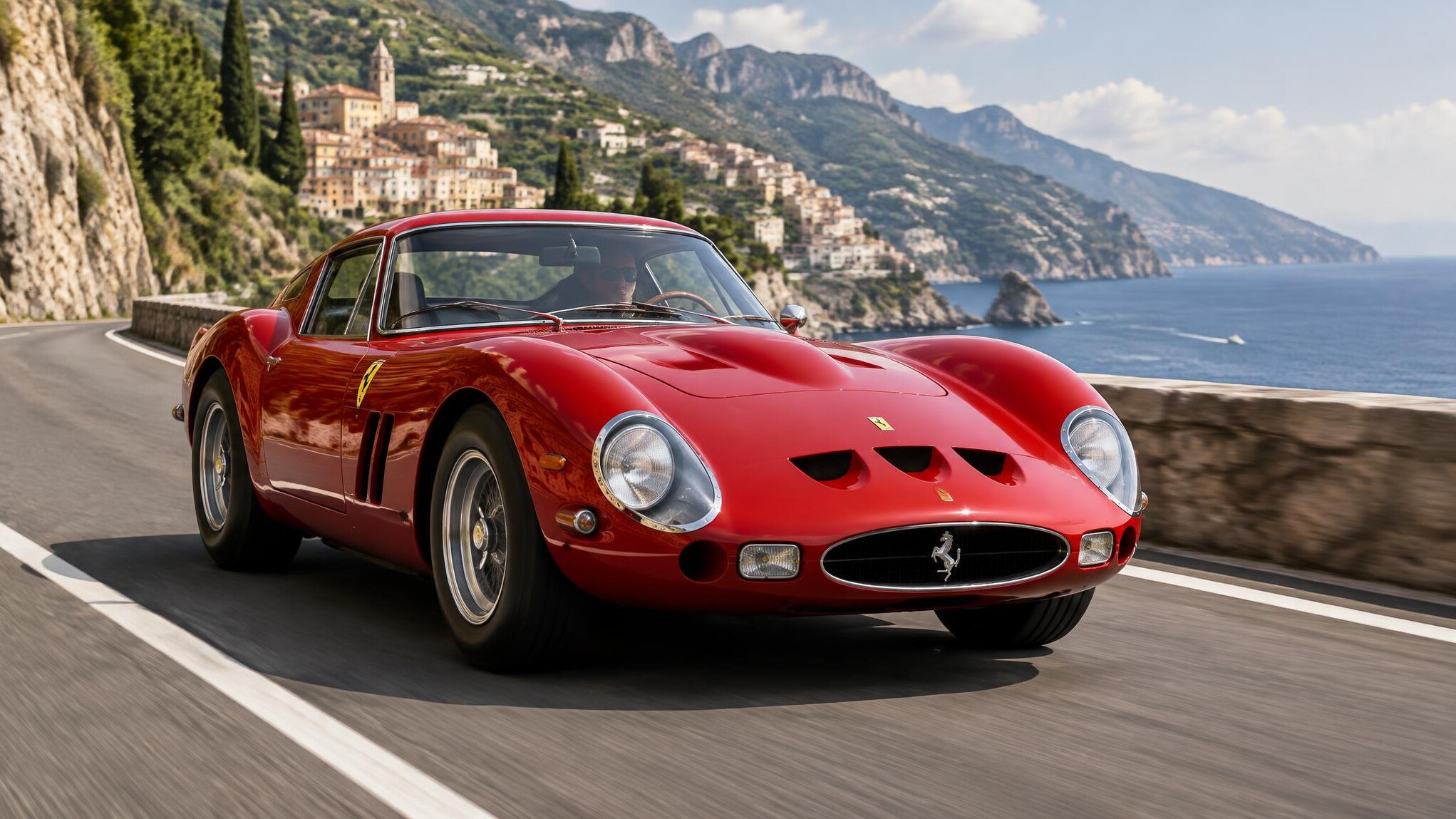 red sports car on road