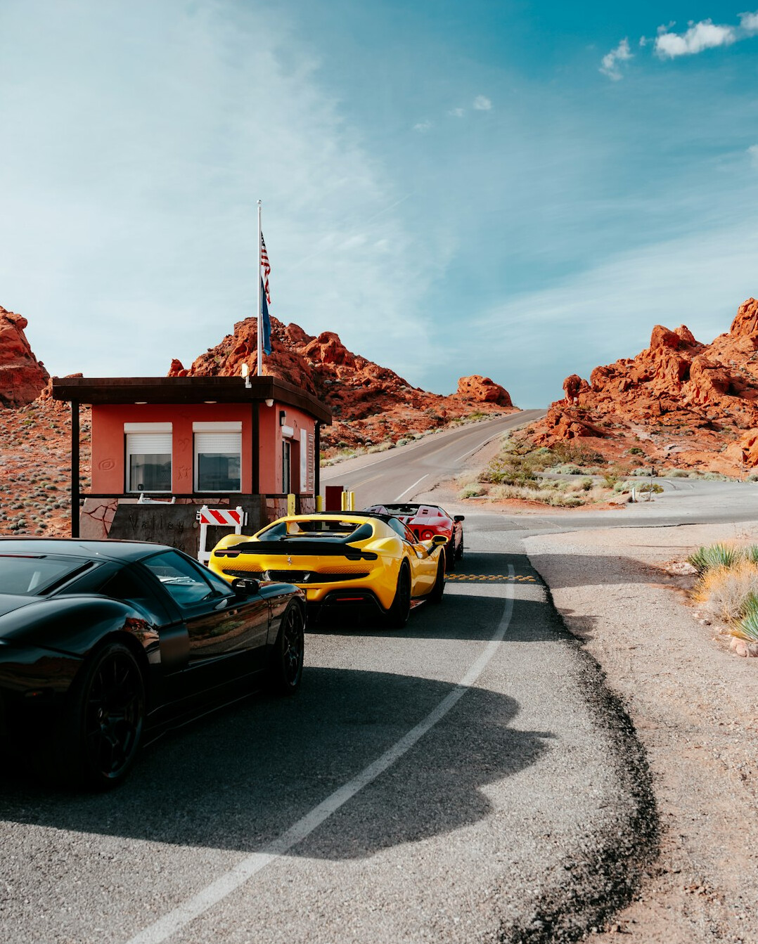 luxury sports car on highway