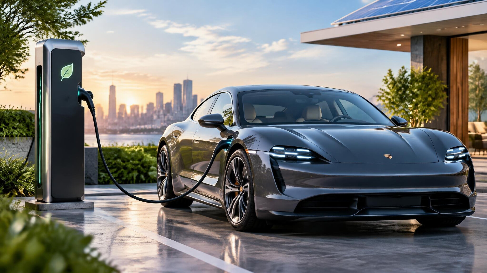 electric luxury car charging